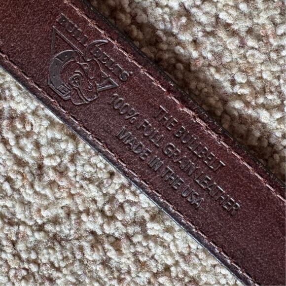 BullBelts the Bull Belt 100% Full Grain Leather Dark Brown Made in USA Western - Picture 2 of 4